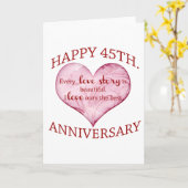 Carte 45e. Anniversaire (Fleur jaune)