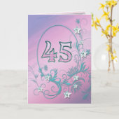 Carte 45e anniversaire avec étoiles en diamant (Fleur jaune)