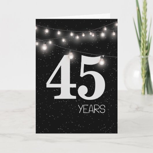 Carte 45e anniversaire avec lumières et étoiles (Devant)