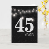 Carte 45e anniversaire avec lumières et étoiles (Fleur jaune)