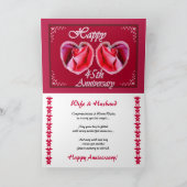Carte 45e Anniversaire de Mariage Fougère en forme de Cœ (Intérieur)