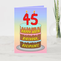45e anniversaire — Fun Cake & Candles, avec nom pe