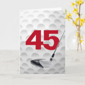 Carte 45e anniversaire Golf Ball Design (Fleur jaune)