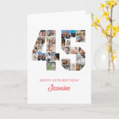 Carte 45e anniversaire Numéro 45 Photo Collage personnal (Fleur jaune)