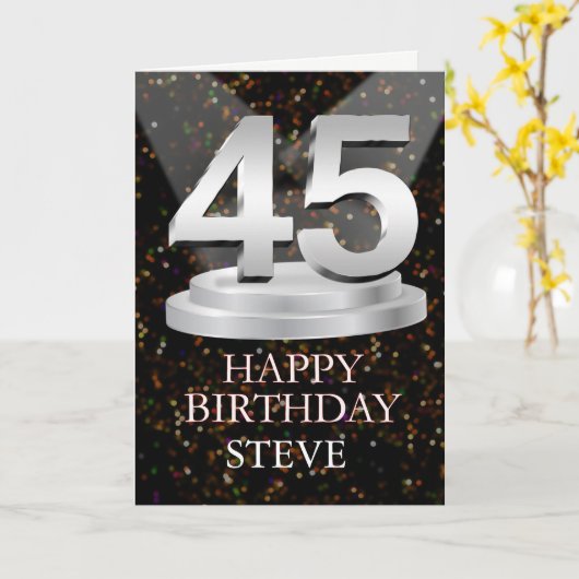 Carte 45e anniversaire Points saillants Ajouter une cart (Fleur jaune)