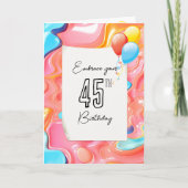 Carte 45e anniversaire Psychedelic 3D Abstrait (Devant)