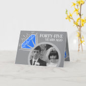 Carte 45e anniversaire saphir anneau maintenant puis pho (Fleur jaune)