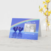 Carte 45e anniversaire Sapphire Hearts Photo (Fleur jaune)