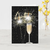Carte 45e anniversaire Sparklers au vin blanc (Fleur jaune)