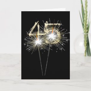 Carte 45e anniversaire Sparklers en noir