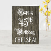 Carte 45e anniversaire : Texte élégant et raffiné; Faux  (Fleur jaune)