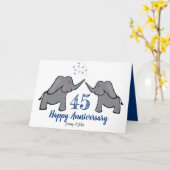 Carte 45e saphir mariage anniversaire éléphant mignon (Fleur jaune)