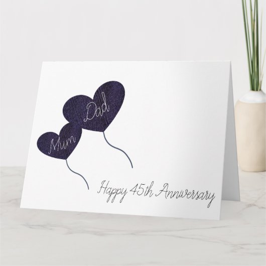Carte 45e saphir mariage anniversaire maman & papa (Devant)