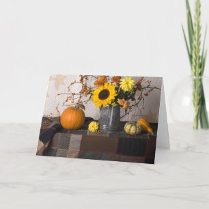 Carte 4684 Autumn Still Life with Quilts Greeting Card