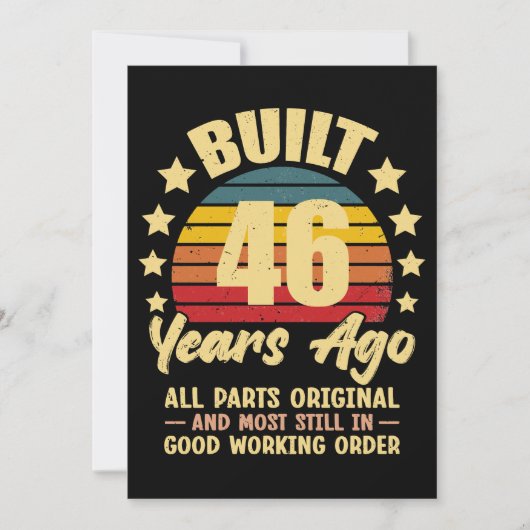 Carte 46 Years Ago All Parts Original 46th Birthday (Devant)