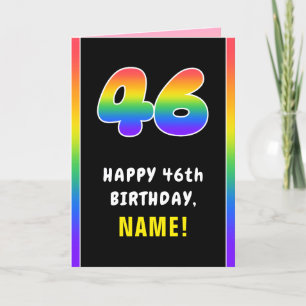 Carte 46e anniversaire : Arc-en-ciel coloré # 46, Nom pe