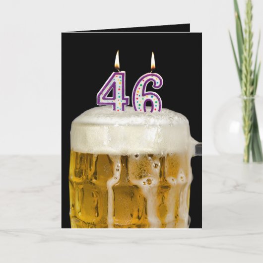 Carte 46e anniversaire Bière en noir (Devant)