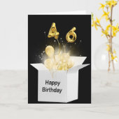 Carte 46e Ballons d'anniversaire en boîte blanche (Fleur jaune)