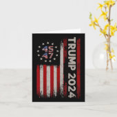 Carte 47 Élection du drapeau américain Donald Trump 2024 (Fleur jaune)