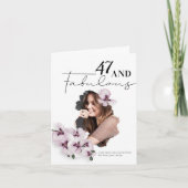 Carte 47 & Fabulous Orchid Photo Birthday Greeting Card (Devant)