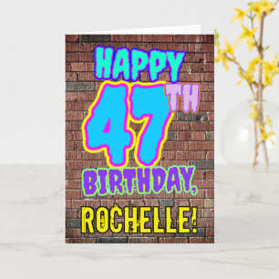 Carte 47e anniversaire - Amusant, Graffiti urbain inspir