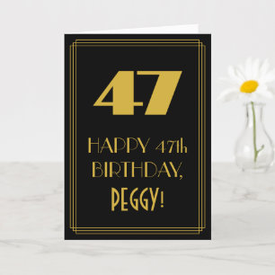 Carte 47e anniversaire - Art Déco Inspiré Look "47" & No