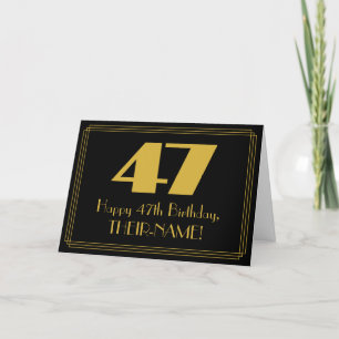 Carte 47e anniversaire : Art Déco Inspiré Look "47" & No