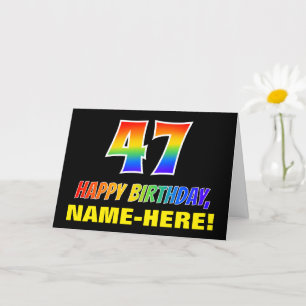 Carte 47e anniversaire : Bold, amusant, simple, arc-en-c