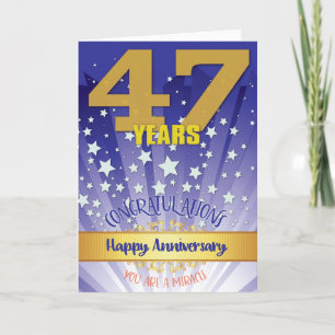 Carte 47e anniversaire de rétablissement chiffre gras