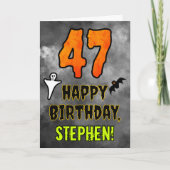 Carte 47e anniversaire : Eerie Halloween Thème + Nom per (Devant)