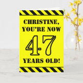 Carte 47e anniversaire : Jeu de style de crayon amusant, (Fleur jaune)