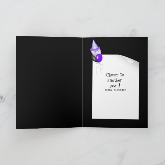 Carte 47th Birthday Bière en noir (Intérieur)