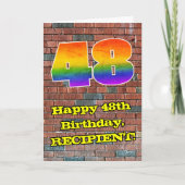 Carte 48e anniversaire : Arc-en-ciel amusant inspiré par (Devant)
