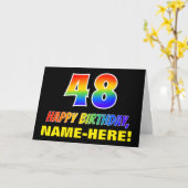 Carte 48e anniversaire : Bold, amusant, simple, arc-en-c (Fleur jaune)