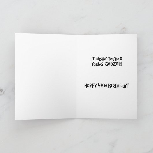 Carte 48e anniversaire de Geezer (Intérieur)