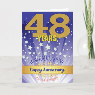 Carte 48e anniversaire de rétablissement chiffre gras
