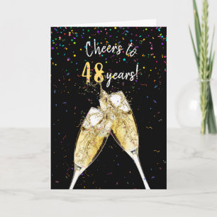 Carte 48e anniversaire du Mariage Toast de Champagne