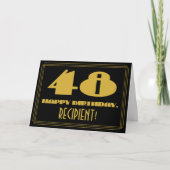 Carte 48e anniversaire : Nom + Art Déco Inspiré Look "48 (Devant)