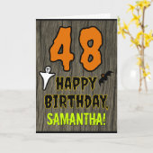 Carte 48e Anniversaire : Thème effrayant d'Halloween, no (Fleur jaune)