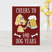 Carte 490 ans de chien 50e anniversaire (Fleur jaune)