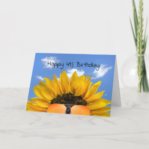 Carte 49.5 Tournesol et lunettes de soleil d'anniversair