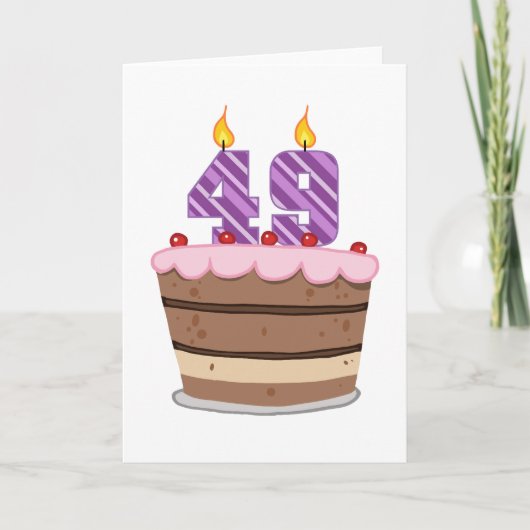 Carte 49 ans sur le gâteau d'anniversaire (Devant)