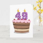 Carte 49 ans sur le gâteau d'anniversaire (Fleur jaune)