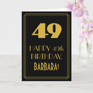 Carte 49e anniversaire ~ Art Déco Inspiré Look "49" & No