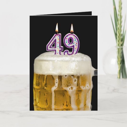Carte 49e anniversaire Bière en noir (Devant)