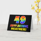 Carte 49e anniversaire : Bold, amusant, simple, arc-en-c (Fleur jaune)
