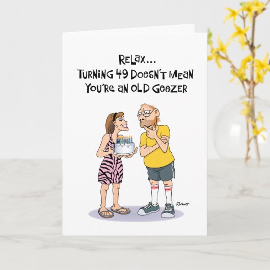 Carte 49e anniversaire de Geezer (Fleur jaune)