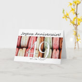 Carte 49e Anniversaire de Macaron-Joyeux ! (Fleur jaune)