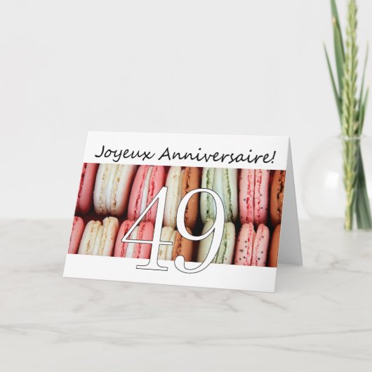 Carte 49e Anniversaire de Macaron-Joyeux ! (Devant)