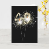 Carte 49e anniversaire Sparklers en noir (Fleur jaune)